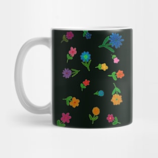 More Hand Drawn Flowers (dark background) Mug